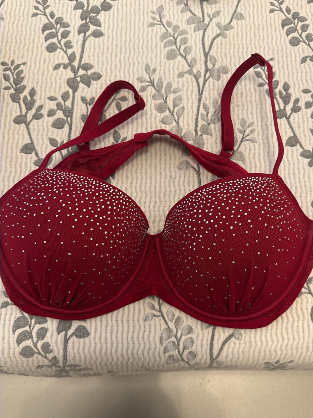 Victoria's Secret Red Embellished Push-Up Bra